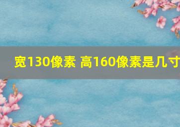 宽130像素 高160像素是几寸